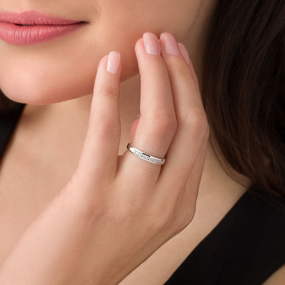 1/4 CT. T.w. Diamond Channel Band in 14K White Gold