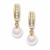 Cultured Freshwater Pearl And Diamond J-Hoop Earrings In 10K Gold