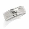 Thumbnail Image 1 of 8.0mm Hammered Milgrain Comfort-Fit Wedding Band in 14K Two-Tone Gold - Size 10.5