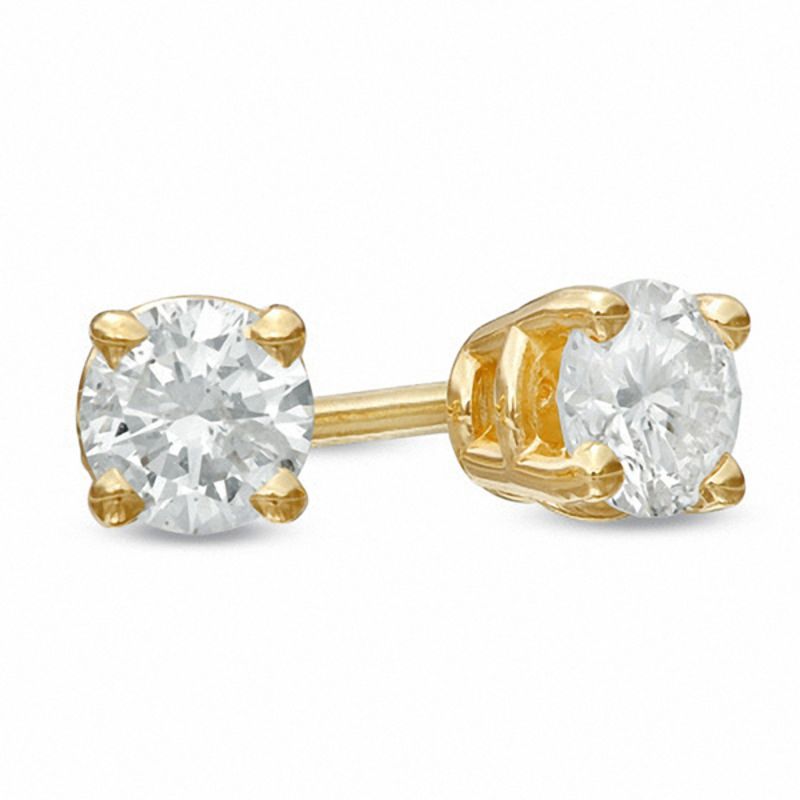 Main Image 1 of 1/3 CT. T.W. Diamond Solitaire Stud Earrings in 14K Gold
