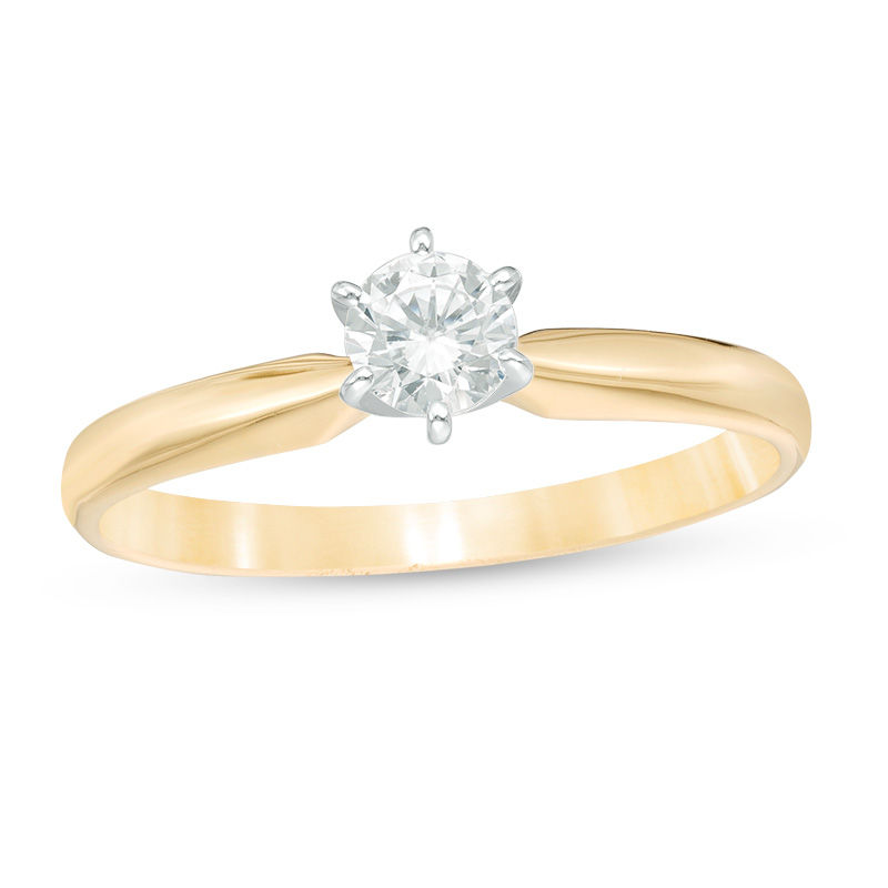 Main Image 1 of 1/3 CT. Diamond Solitaire Engagement Ring in 14K Gold