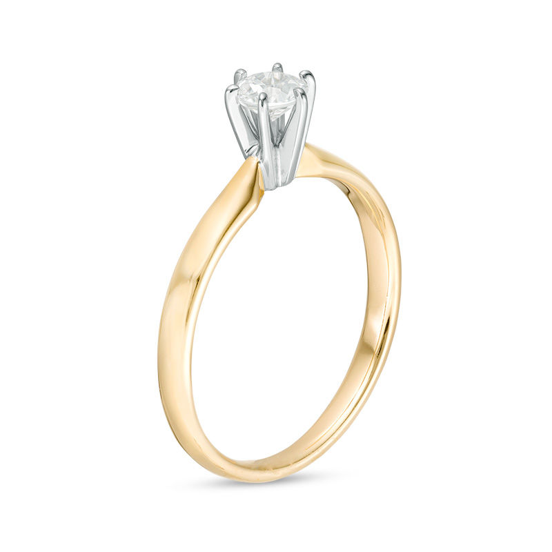 Main Image 2 of 1/3 CT. Diamond Solitaire Engagement Ring in 14K Gold