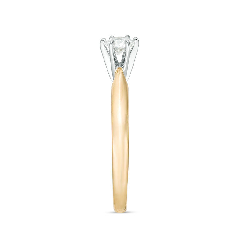 Main Image 4 of 1/3 CT. Diamond Solitaire Engagement Ring in 14K Gold