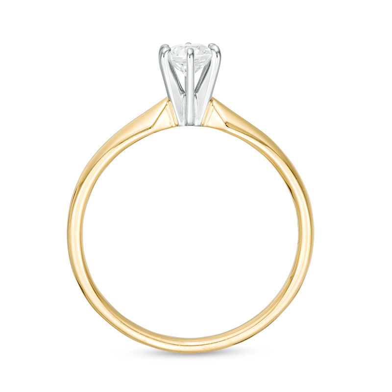 Main Image 5 of 1/3 CT. Diamond Solitaire Engagement Ring in 14K Gold