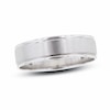 Thumbnail Image 1 of 6.0mm Brushed Center Wedding Band in 10K White Gold - Size 10.5