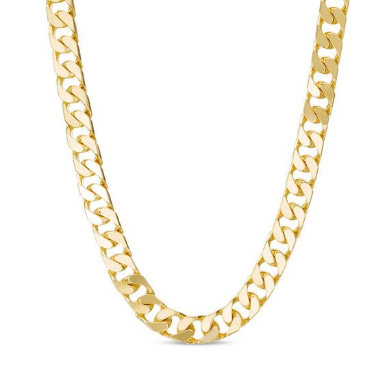 Men's Solid Curb Chain Necklace in 10K Gold - 22"