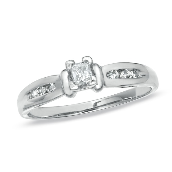 1/4 CT. T.w. Princess-Cut Solitaire Engagement Ring in Platinum