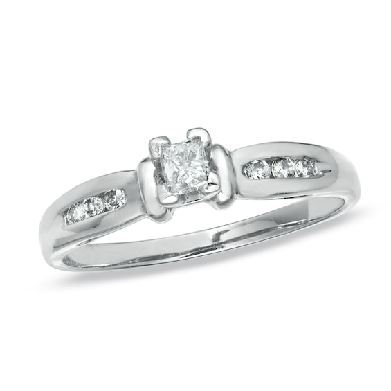 1/4 CT. T.W. Princess-Cut Solitaire Engagement Ring in Platinum | -OE ...