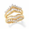 1-1/5 CT. T.w. Round And Baguette Diamond Solitaire Enhancer In 14K Gold