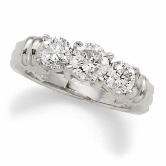 2 CT. T.w. Diamond Three Stone Ring in Platinum