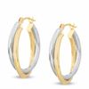 Thumbnail Image 1 of 14K Two-Tone Gold 45mm Bypass Hoop Earrings