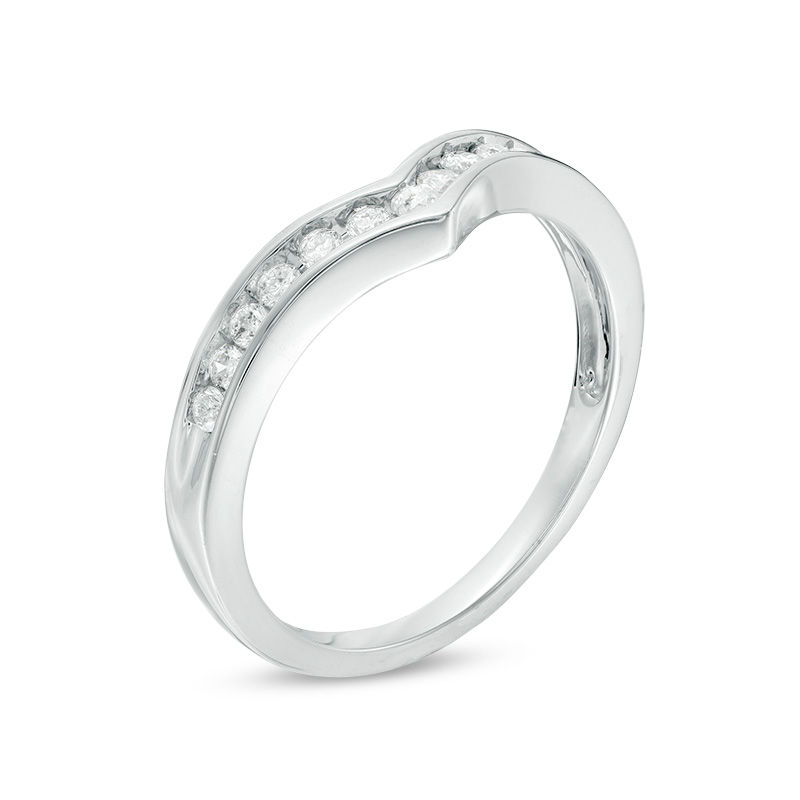 1/4 CT. T.W. Diamond Chevron Channel Band in 10K White Gold