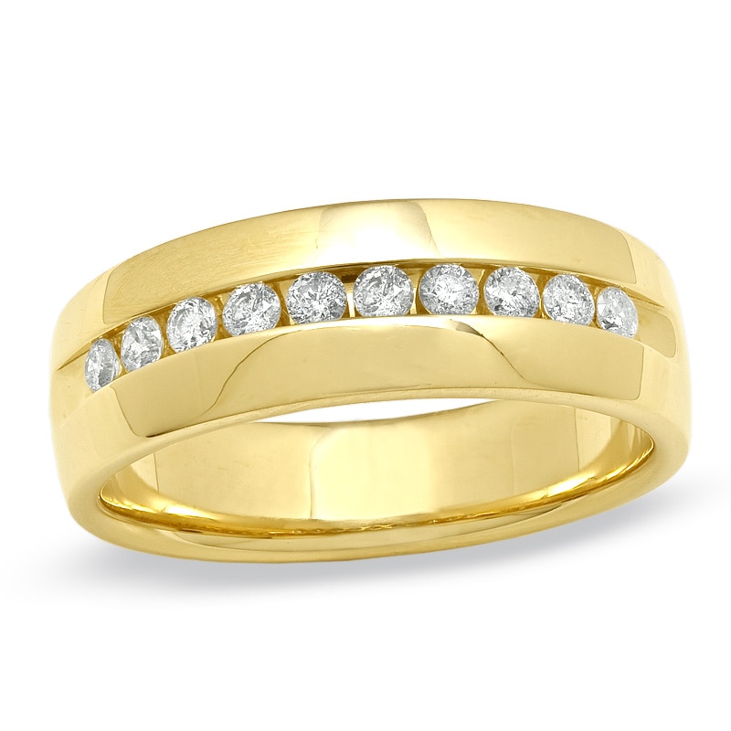 Men's 1/2 CT. T.W. Diamond Channel Band in 14K Gold