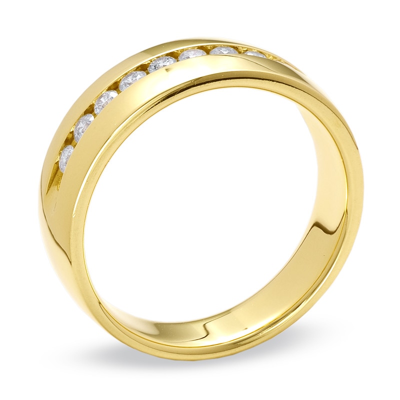 Men's 1/2 CT. T.W. Diamond Channel Band in 14K Gold