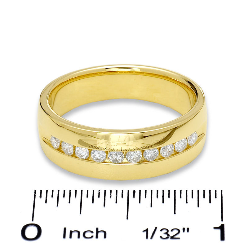 Men's 1/2 CT. T.W. Diamond Channel Band in 14K Gold