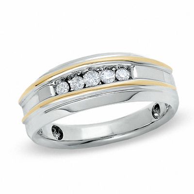 Zales two tone shop mens wedding band