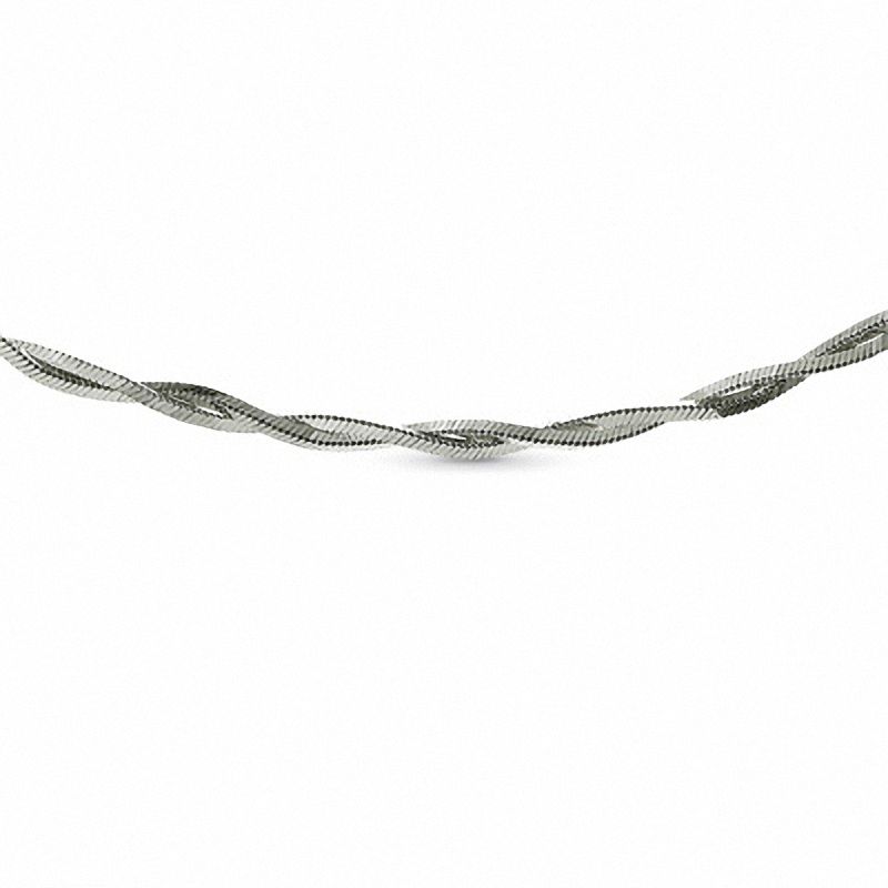 Twisted Snake Chain Necklace in 14K White Gold - 18"