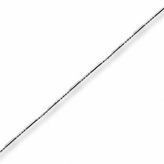 10K White Gold Bead and Bar Chain Anklet