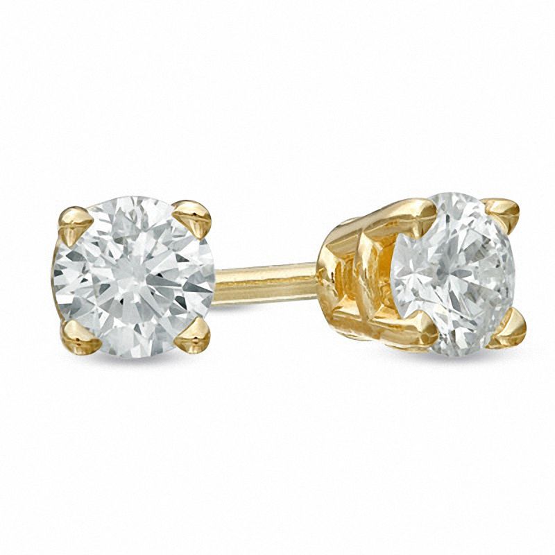 Main Image 1 of 1/4 CT. T.W. Certified Diamond Solitaire Stud Earrings in 14K Gold