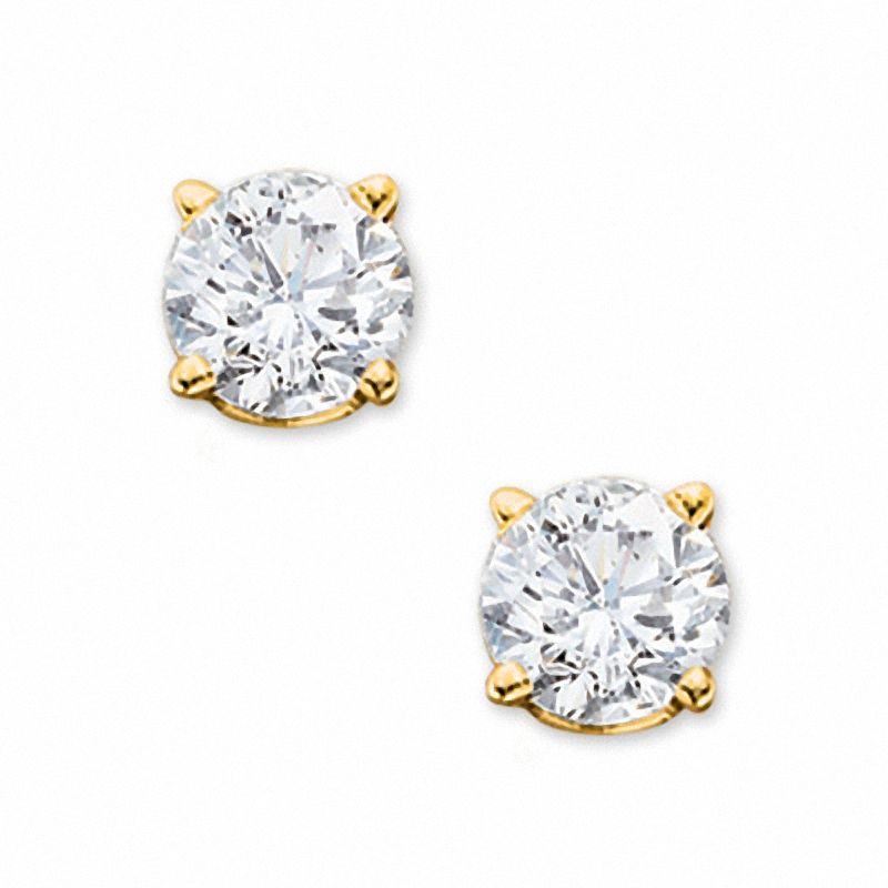 Main Image 1 of 1-1/2 CT. T.W. Certified Diamond Solitaire Stud Earrings in 14K Gold