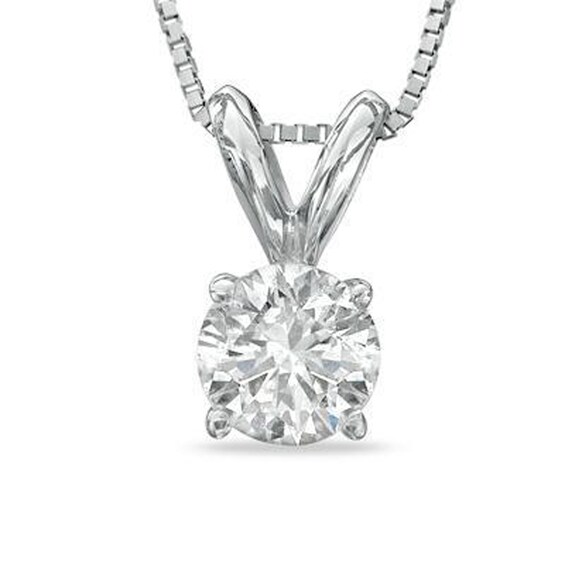 14kt White Gold Classic Diamond Lock Pendant 22277-w