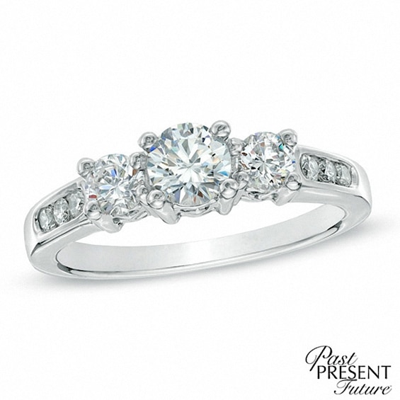 1 CT. T.w. Diamond Past Present FutureÂ® Engagement Ring in 14K Gold