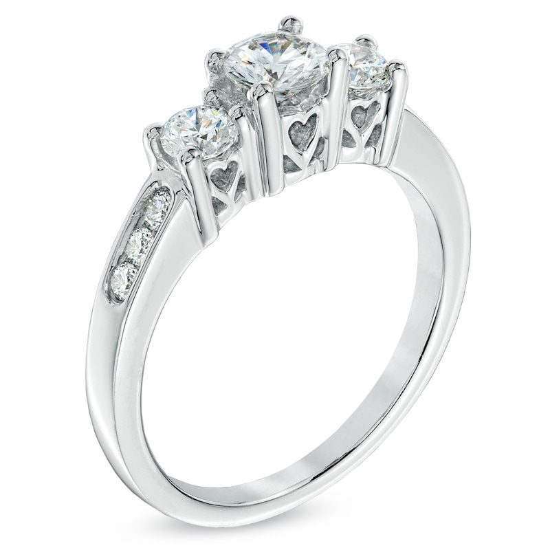Main Image 2 of 1 CT. T.W. Diamond Past Present Future® Engagement Ring in 14K White Gold