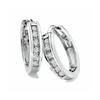 Thumbnail Image 0 of 1/4 CT. T.W. Diamond Huggie Hoop Earrings in 10K White Gold