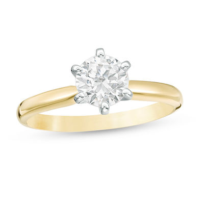 1Ct Round Cut Diamond Solitaire Wedding & Engagement Ring 14K Yellow Gold Finish