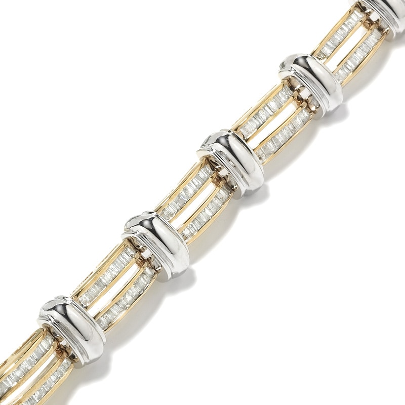 Main Image 1 of 5 CT. T.W. Diamond Bar Bracelet in 10K Two-Tone Gold - 8.5"