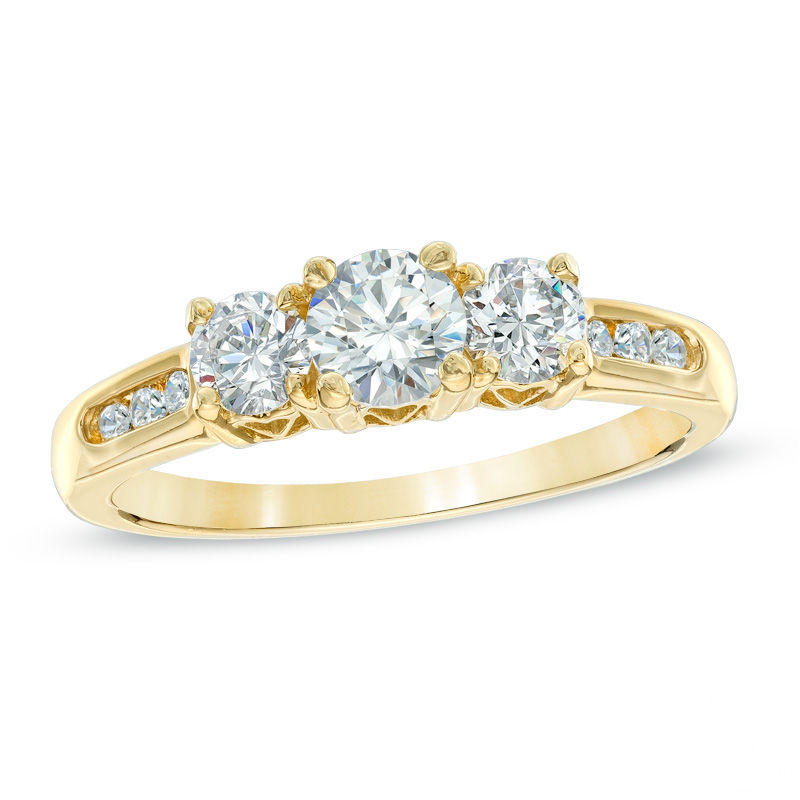 1 CT. T.W. Diamond Past Present Future® Engagement Ring in 14K Gold