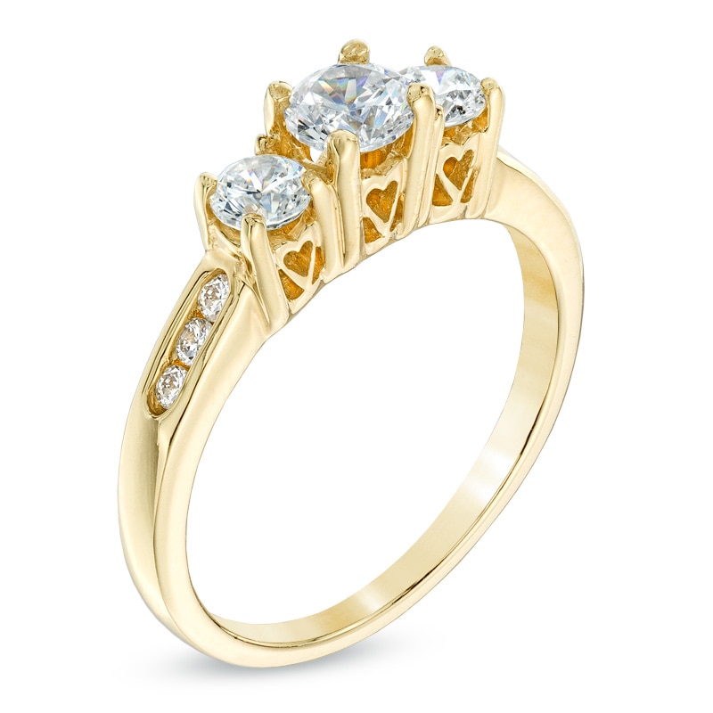 Main Image 2 of 1 CT. T.W. Diamond Past Present Future® Engagement Ring in 14K Gold