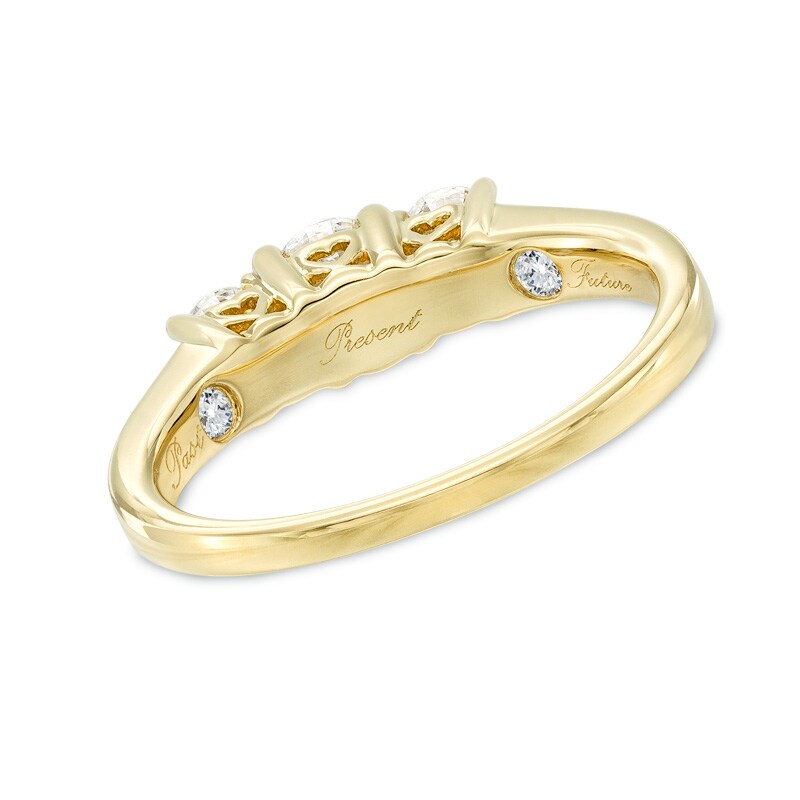 Main Image 3 of 1 CT. T.W. Diamond Past Present Future® Engagement Ring in 14K Gold