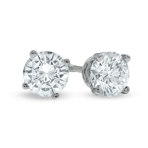 CT. T.w. Diamond Solitaire Stud Earrings in 14K White Gold (I/I1