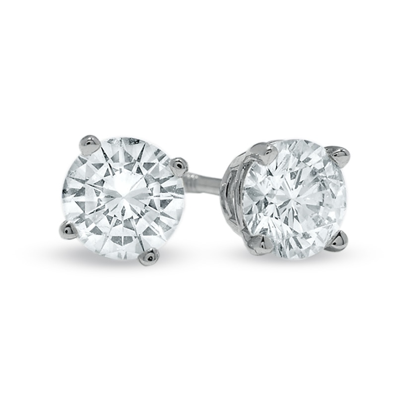 Main Image 1 of 3/4 CT. T.W. Diamond Solitaire Stud Earrings in 14K White Gold (I/I1)