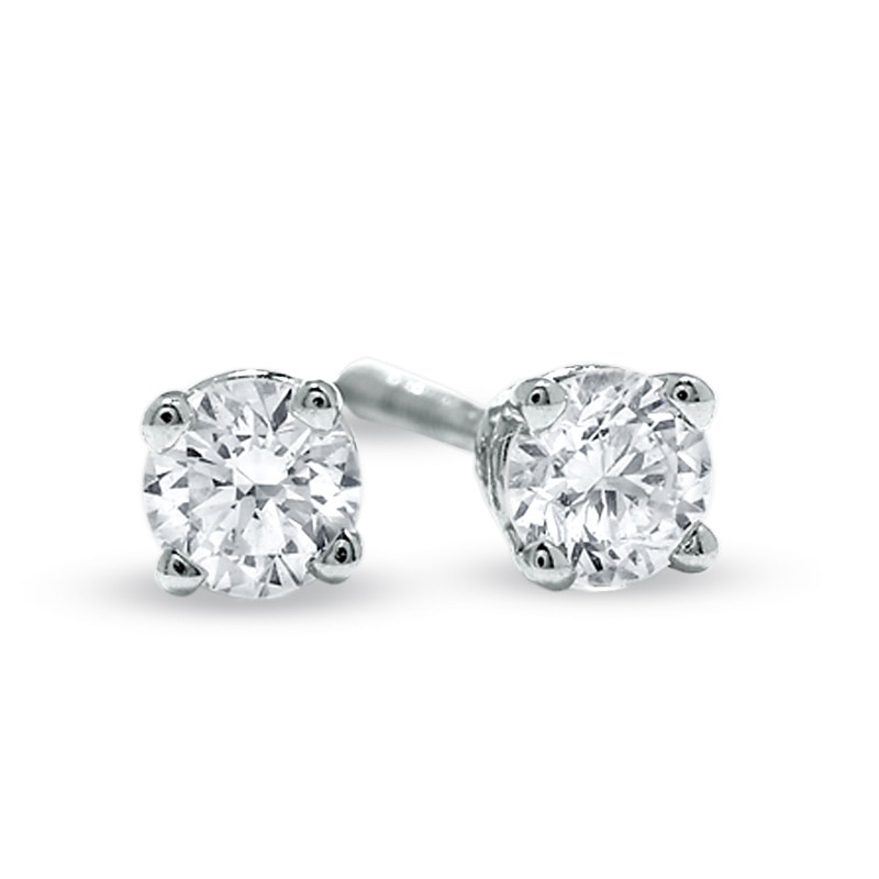 1/4 CT. T.W. Diamond Solitaire Stud Earrings in 14K White Gold (I/I1)