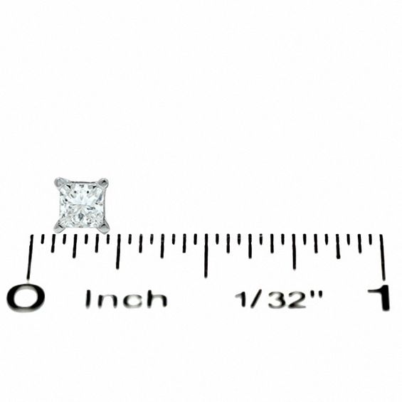 1/ CT. T.w. Princess-Cut Diamond Solitaire Stud Earrings in 14K White Gold (I/I1