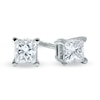 Thumbnail Image 1 of 1/3 CT. T.W. Princess Cut Diamond Solitaire Stud Earrings in 14K White Gold