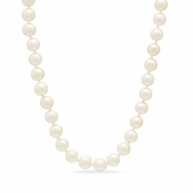 Main Image 1 of 7.0-7.5mm Akoya Cultured Pearl Strand with 14K Gold Clasp