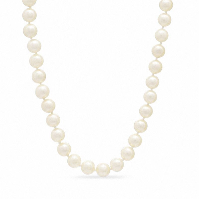 7.0-7.5mm Cultured Akoya Pearl Strand with 14K Gold Clasp