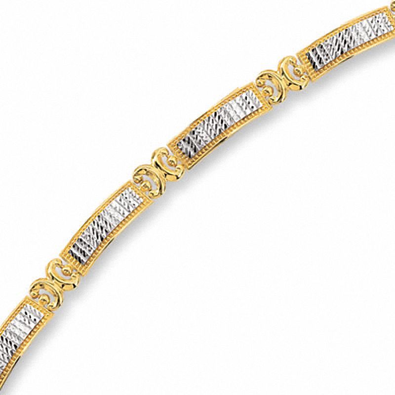 14K Two-Tone Gold Bridges and Bars Bracelet