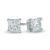 Thumbnail Image 1 of 3/4 CT. T.W. Certified Princess-Cut Diamond Solitaire Stud Earrings in 14K White Gold