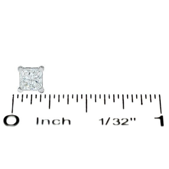 3/4 CT. T.w. Certified Princess-Cut Diamond Solitaire Stud Earrings in 14K White Gold