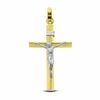 Thumbnail Image 1 of 10K Two-Tone Gold Triangular Crucifix Charm Pendant