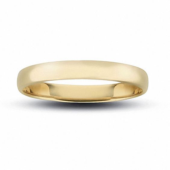 Men's 3mm Wedding Band In 10K Gold - Size 9