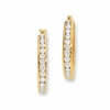 Thumbnail Image 0 of 1/4 CT. T.W. Channel-Set Diamond Oval Hoop Earrings in 14K Gold