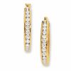 1 CT. T.w. Channel-Set Diamond Oval Hoop Earrings In 14K Gold