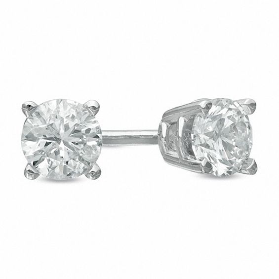 CT. T.w. Diamond Solitaire Stud Earrings in 14K White Gold