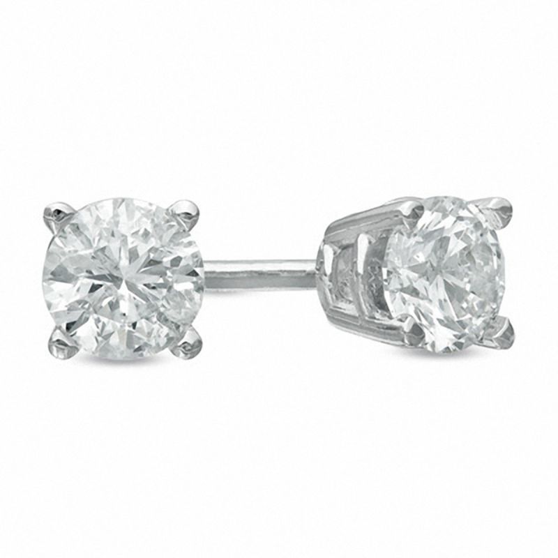 Main Image 1 of 1/2 CT. T.W. Diamond Solitaire Stud Earrings in 14K White Gold
