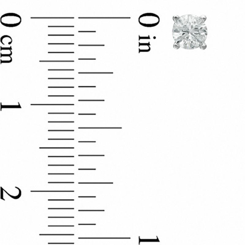 Main Image 2 of 1/2 CT. T.W. Diamond Solitaire Stud Earrings in 14K White Gold